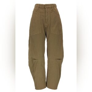 Nili Lotan Shon Pant Bow Leg Carpenter 6 olive brown barrel